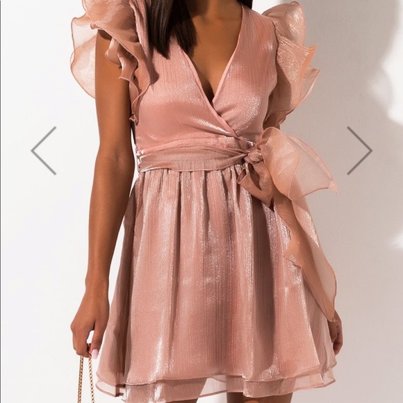 AKIRA Dresses & Skirts - Akira Pink On My Mind Tie Front Dress NWT Sz Large